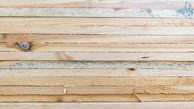 Stacked Sawn Wooden Planks and Pine Lumber Boards Side Texture