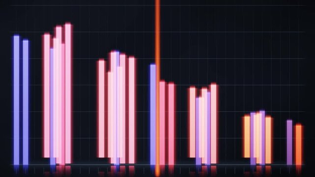 Sorting Algorithm Bar Chart Visualization Glowing Bars Swapping Into Order Data Structure Seamless Loop in deep cobalt tones