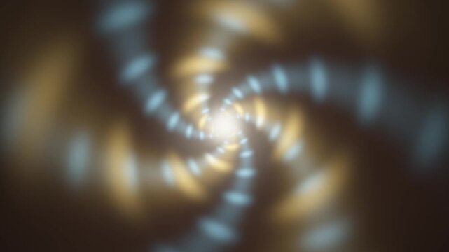 Glowing spiral vortex swirling toward center abstract motion background seamless loop in vibrant gold tones