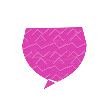 Pink speech bubble icon with zigzag pattern for communication design