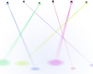 Obraz premium Abstract colorful lines with glowing circles on a soft light background