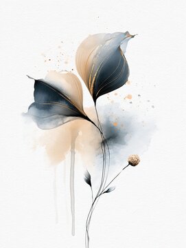Elegant Watercolor Flower Art with Soft Hues and Delicate Petals.