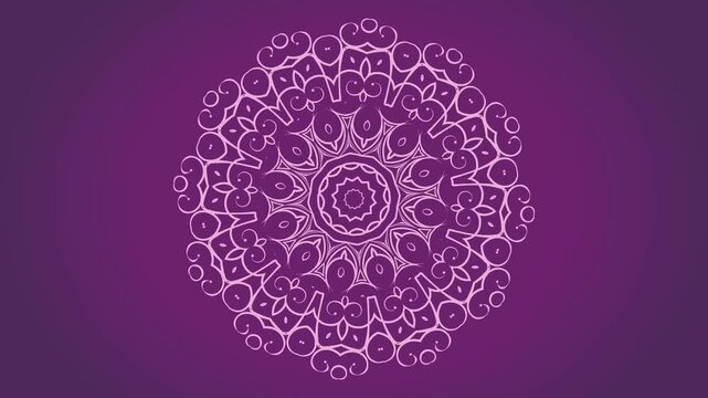 Purple mandala pattern background loop motion graphic video