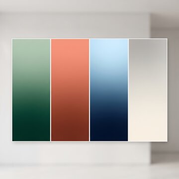 Five color swatches with gradients on a light gray background