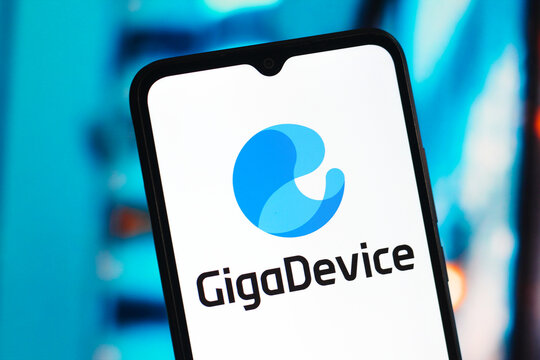 In this photo illustration, the GigaDevice Semiconductor (Giga Device) logo is seen displayed on a smartphone screen.