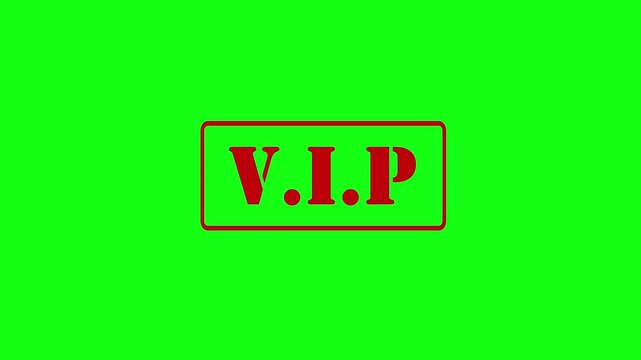 VIP animation with red text, green background, 4K video