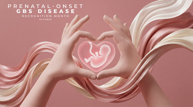 Prenatal-Onset GBS Disease Recognition Month Concept Image, featuring maternal health, newborn protection, and disease awareness.