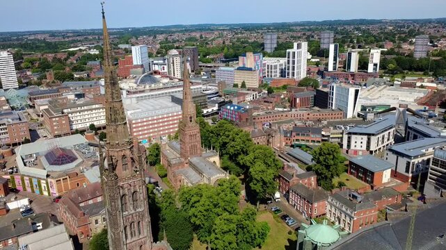 Coventry Cathedral Skyline Drone Video