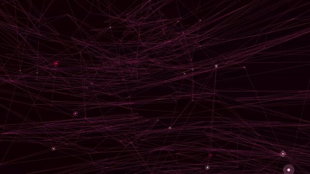 Glowing purple lines and connecting dots create a complex digital network structure for modern scientific communication