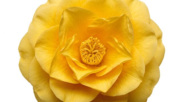 Close-up of a vibrant yellow rose in full bloom. Luxurious golden flower with delicate petals and rich texture for elegant designs.