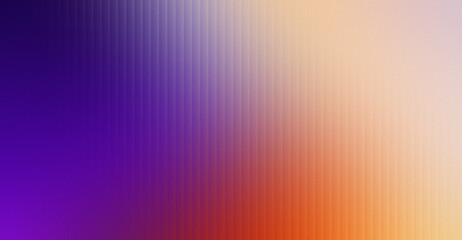 Deep Indigo Purple, Sunset Orange, Peach, and Cream White Abstract Gradient Background Featuring Heavy Grainy Noise and Fine Vertical Line Texture