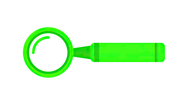 Bright Green Magnifying Glass Icon Isolated