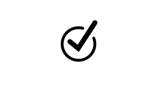 Check mark Symbol Isolated Animation, Animated of Circle Check Mark Icon 4k video animation.
