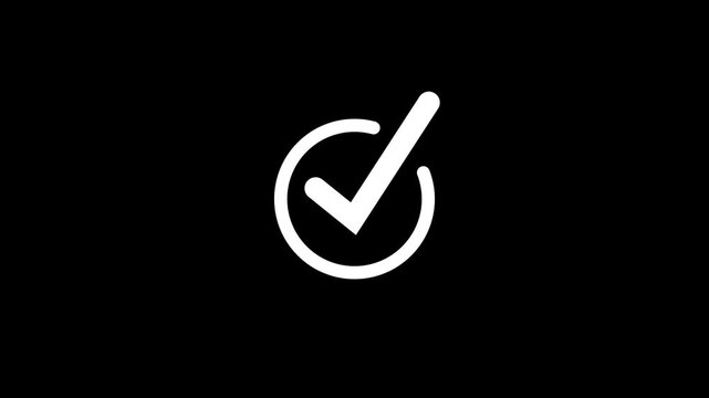 Check mark Symbol Isolated Animation, Animated of Circle Check Mark Icon 4k video animation.