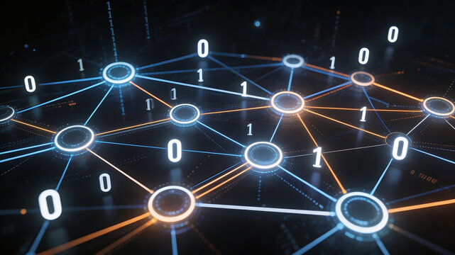 Digital network with binary data