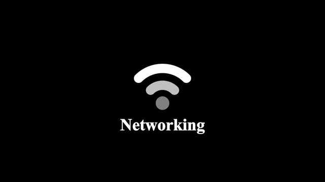 Digital Networking Symbol with Wireless Signal for Smart Device Connectivity.