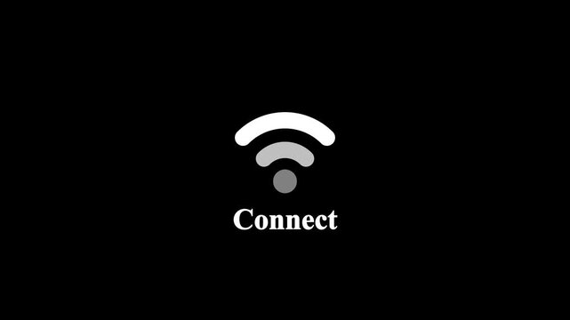 Modern Wireless Connect Icon with Network Signal for Internet Connectivity on Transparent Background.