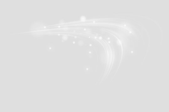 White translucent wind streams with light sparkles and soft motion blur. Visual effect of winter swirl, cold wind gust or airflow from air conditioner on transparent background
