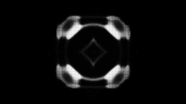 Abstract Digital Pixelated Sphere Featuring A Radiant Square Core 1 22 Dynamic Motion Visual Art Effect