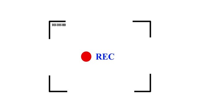 Clean camera viewfinder overlay with recording status on white background.