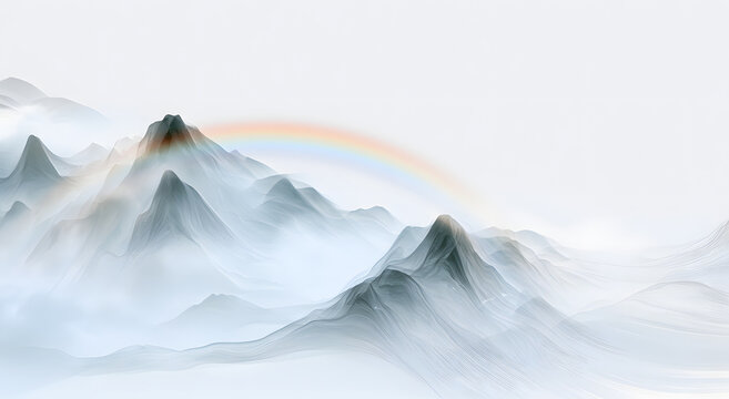 Abstract design element in traditional Chinese style or mountain or rainbow motif