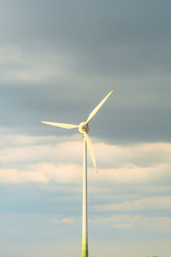 Windmill producing clean electric power outdoors