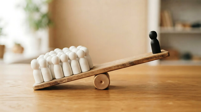 Minimalist Seesaw Scale Showing Minority Influence Over Majority Group