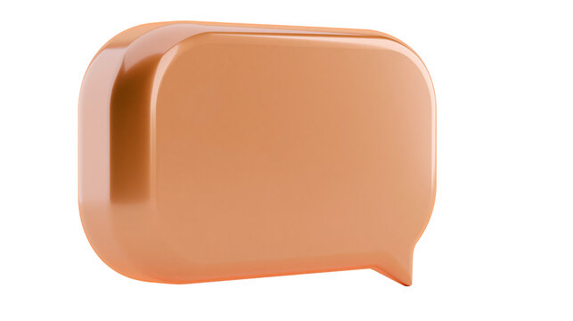 Orange speech bubble icon with rounded corners, isolated on transparent background