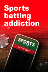 Fototapeta na wymiar Sports betting addiction impacts choices and time spent on sports events daily