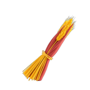 Stylized wheat sheaf isolated on black background