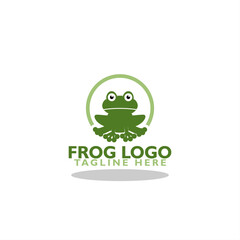 Obraz premium Frog logo icon with shadow