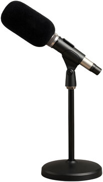 Vintage broadcast microphone on a stand