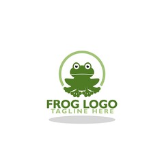 Obraz premium Frog logo icon with shadow