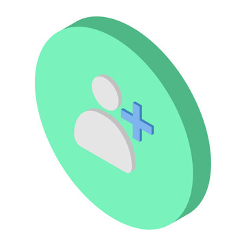 Add user icon in isometric style. Isometric user symbol