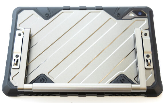 Rugged protective case with metal handle for tablet device