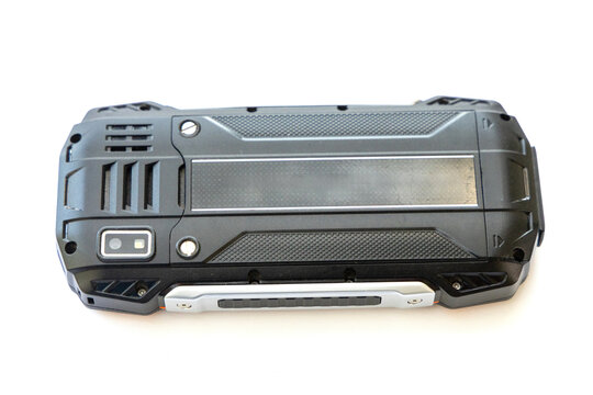 Rear View of a Rugged Smartphone with Protective Casing