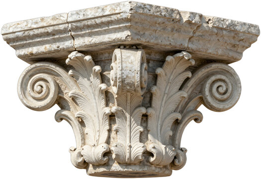 Architectural stone corbel with classical acanthus leaf carving