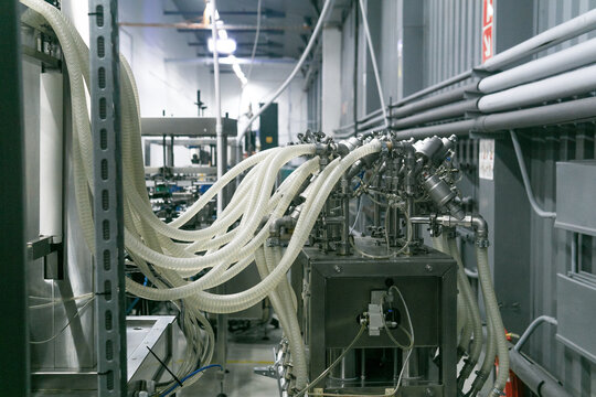Equipment and piping as found inside of a modern factory