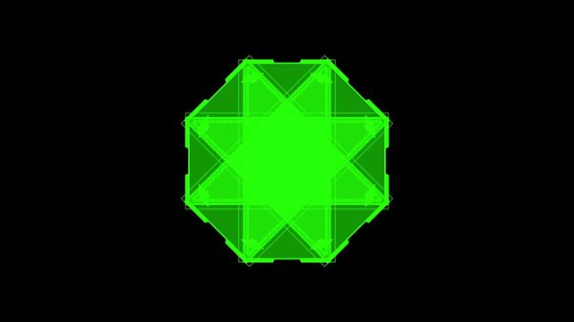 HUD Octagon Element with Arrows and Progress Bar