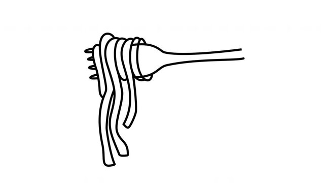 pasta on fork illustration spaghetti