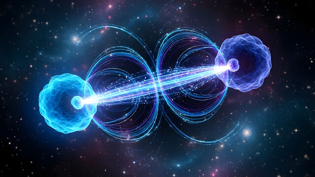 Quantum Entanglement: Two Particles Connected by Energy Field in Cosmic Space