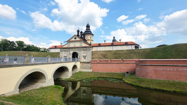Minsk, Belarus - June 30, 2026: Scenic view of the famous Nesvizh Castle in Belarus