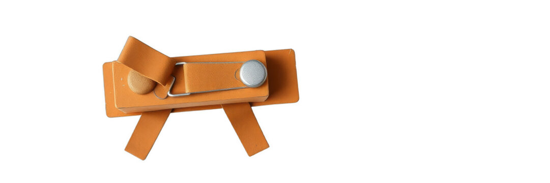 Modern leather key organizer isolated on black background