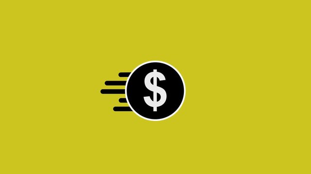 Fast currency exchange icon.a black dollar sign on the white background. Digital money transfer and fintech logo icon with dollar sign and banknote..