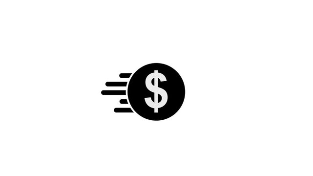 Fast currency exchange icon.a black dollar sign on the white background. Digital money transfer and fintech logo icon with dollar sign and banknote..