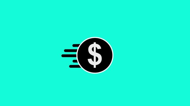 Fast currency exchange icon.a black dollar sign on the white background. Digital money transfer and fintech logo icon with dollar sign and banknote..