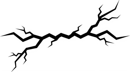 Obraz premium A black jagged crack graphic design element presented as an isolated object on transparent background isolated on transparent background