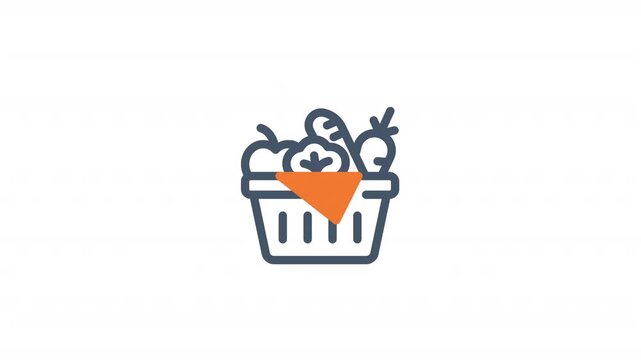 Presenting grocery basket with fresh vegetables and bread shopping experience