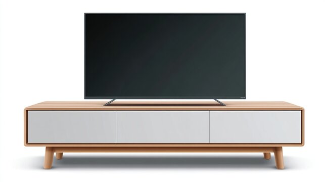 Modern Tv Stand with Minimalist Design and Large Screen Tv