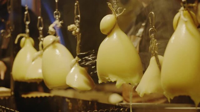 Traditional Hanging Cheese at Cologne Christmas Market